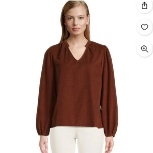 NWT Time and True Brown Long Sleeve Corduroy Top